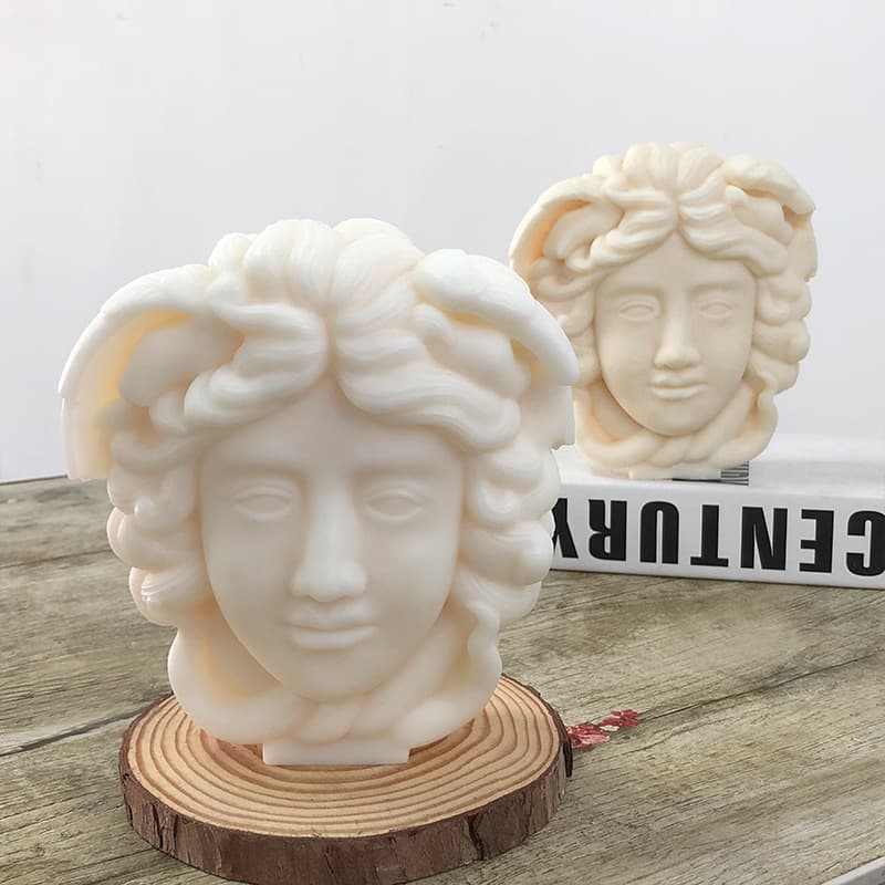 European Style Medusa Portrait Candle Silicone Mold DIY Character Head Snake Woman Epoxy Resin Gypsum Ornament Mold