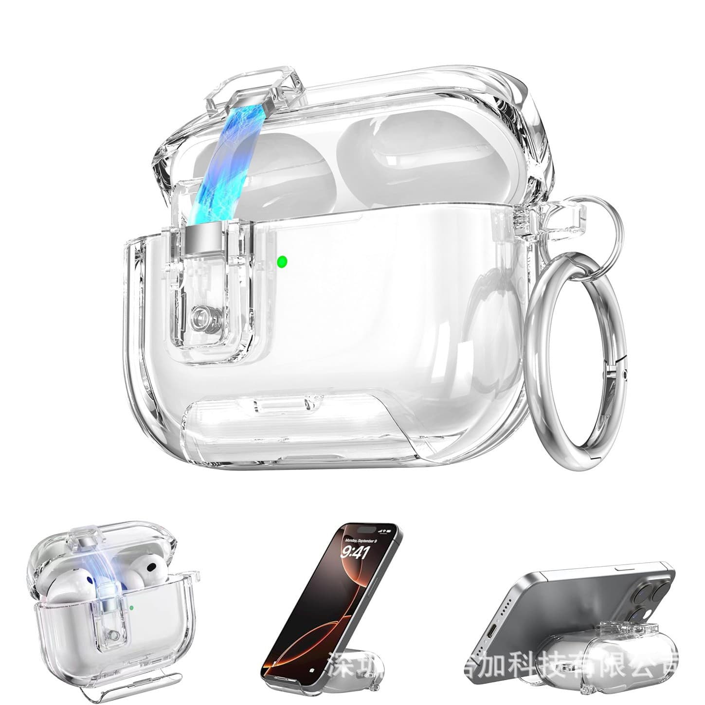 Case for AirPods Pro 3, compatible with Apple AirPods 4, transparent magnetic case for 2nd generation earphones