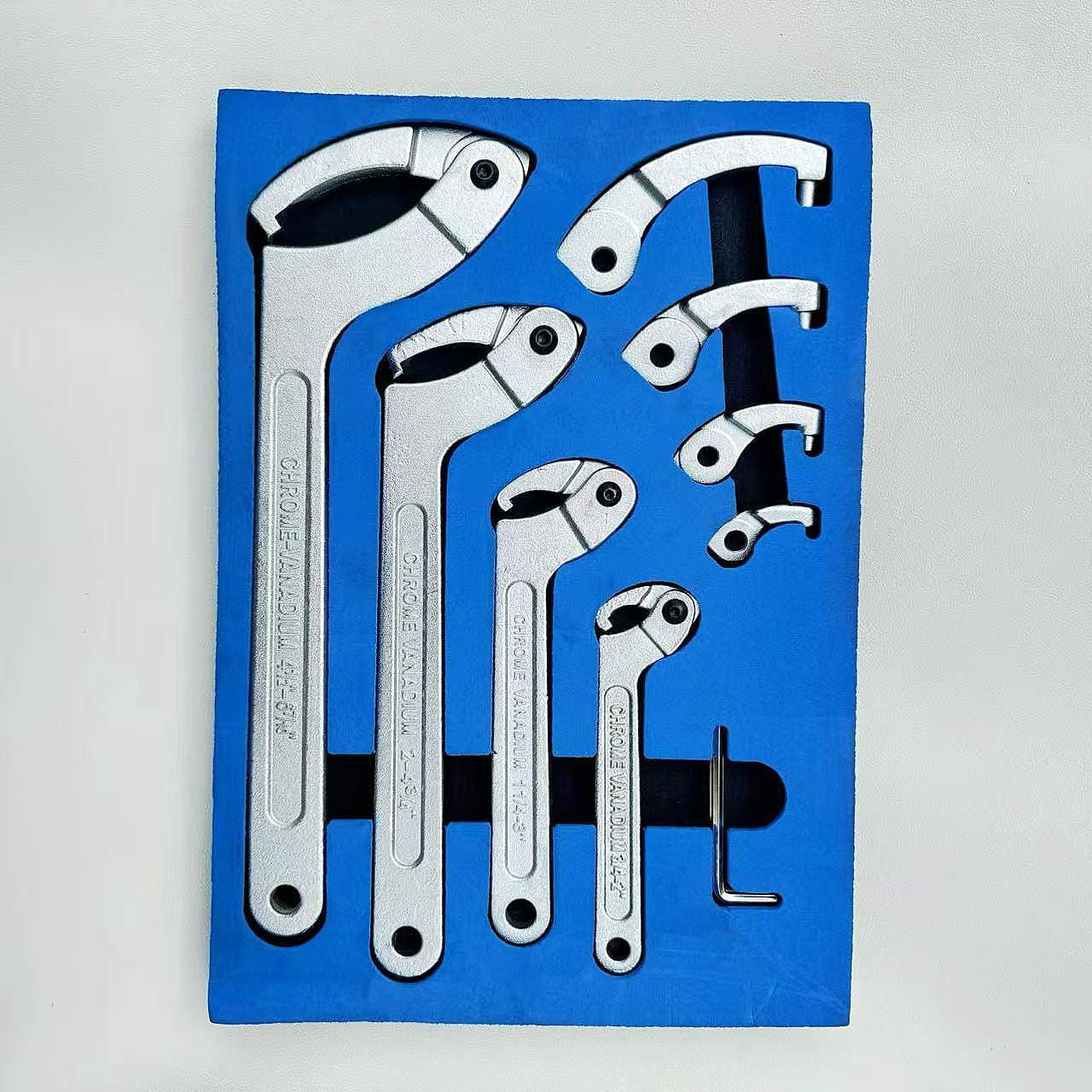 Cross-border hot-selling crescent-shaped wrench, round nut, round head, water meter cover removal, shock absorption adjustment, half-moon hook type wrench