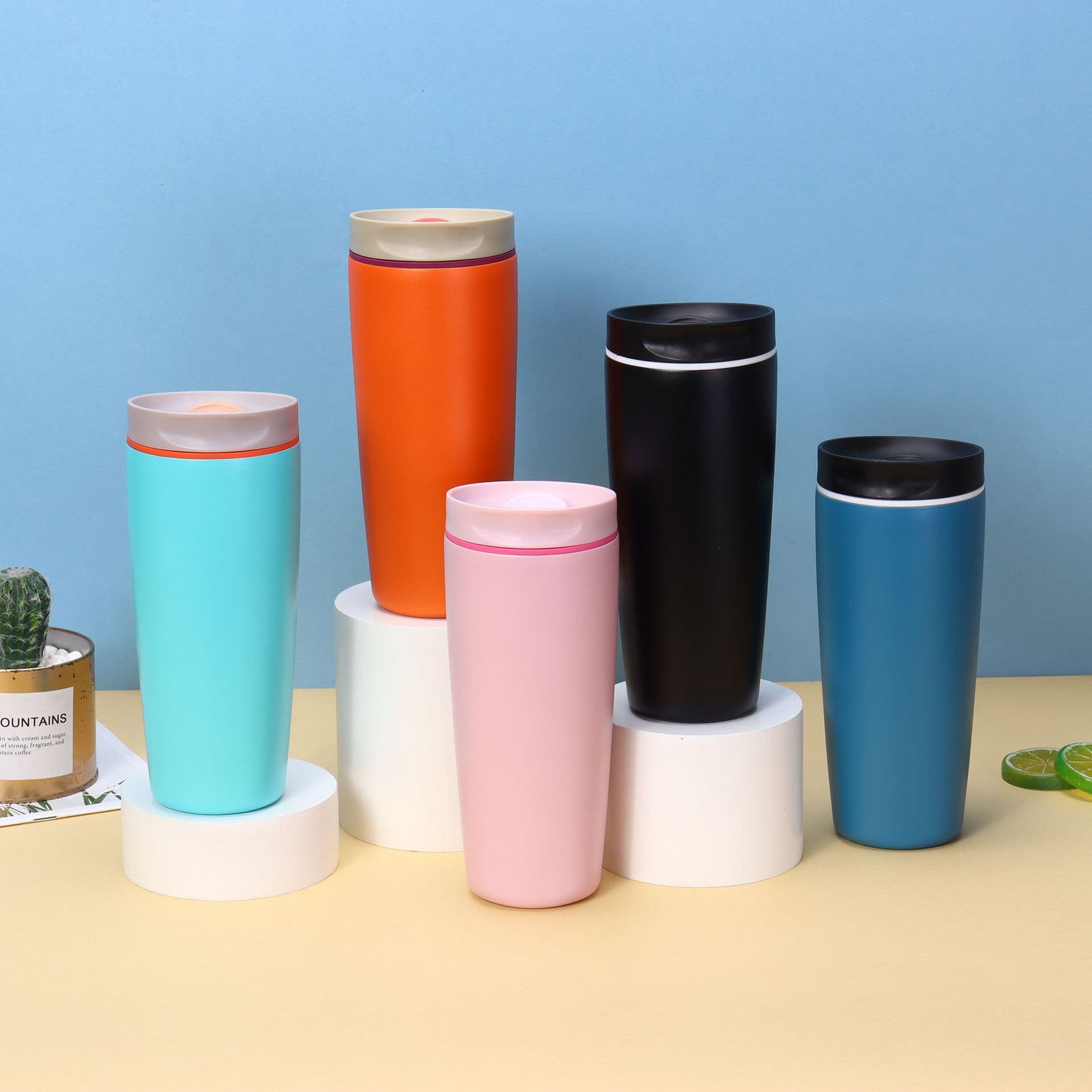 New Creative Coffee Mug 304 Stainless Steel Insulated Cup Student Travel Cup Portable Outdoor Office Business Water Bottle