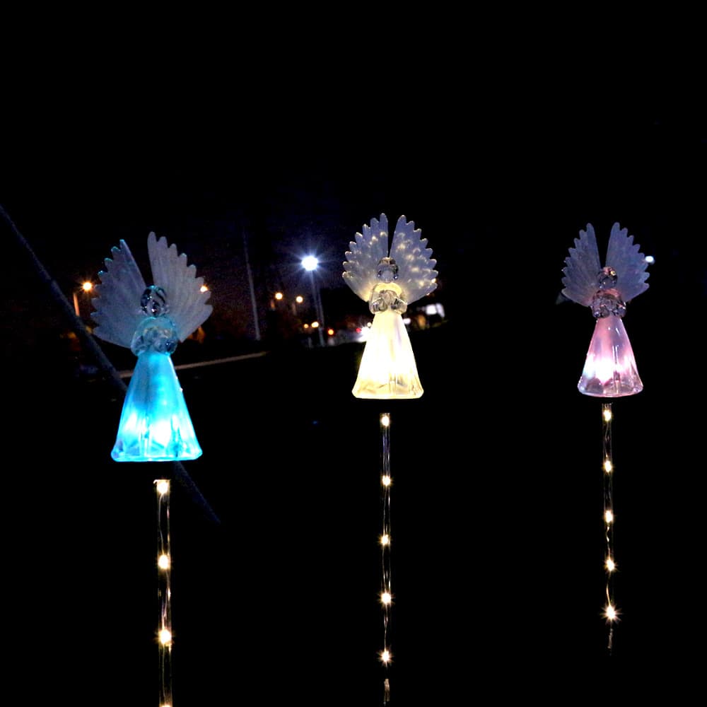 Cross-border solar angel lamp acrylic lamp outdoor lawn lamp garden colorful lamp landscape atmosphere insert lamp