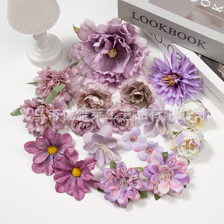 Simulated color flowers, silk flowers, opera graduation bachelor's hat decoration, DIY handmade material package, flower arrangement cross-border