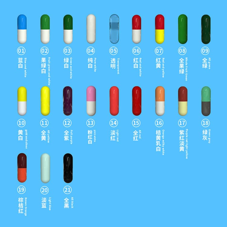 No. 0 gelatin hollow capsule shell, gastric soluble edible hard capsules, 10,000 capsules in transparent bags, filling powder for medicinal purposes
