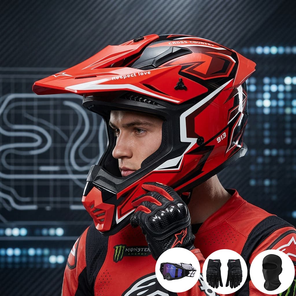 3C Certified Off-Road Motorcycle Helmet Full Face Unisex Electric Motorcycle All-Season Winter Rally Helmet