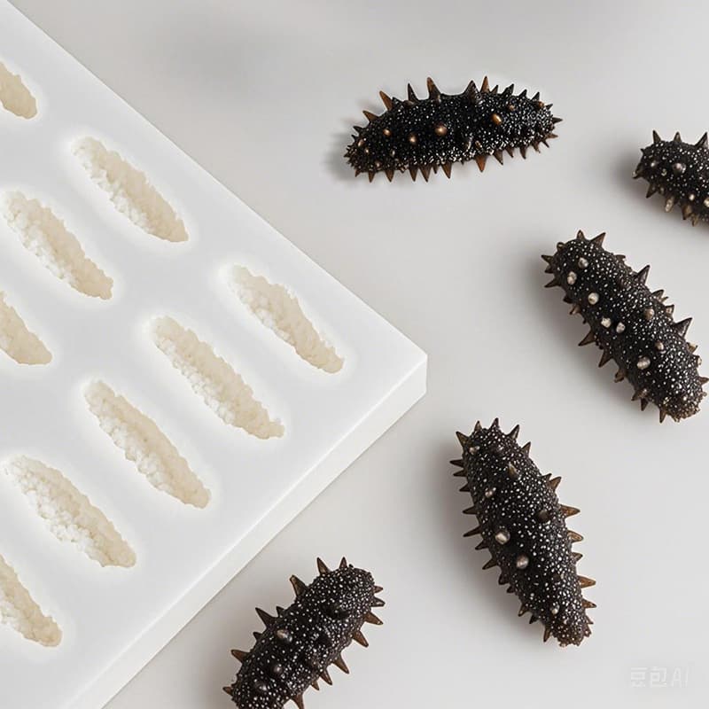 Simulation Sea Cucumber Abalone Silicone Mold, Seafood Vegetarian Silicone Mold, Dish Plating Decoration Sea Cucumber Plaster Mold