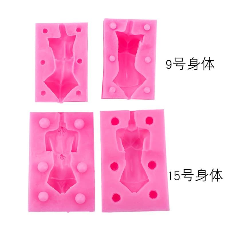 Female Body Silicone Mold for Doll Figure Making, Fondant Character Craft Tool