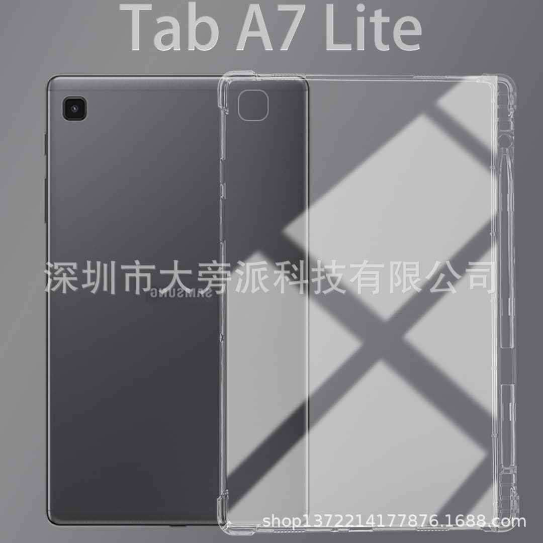 Compatible with Samsung Tab A7 Lite Pen Slot Soft Case SM T220 with Pen Slot Transparent Cover A7 Lite Anti-Drop Soft Case