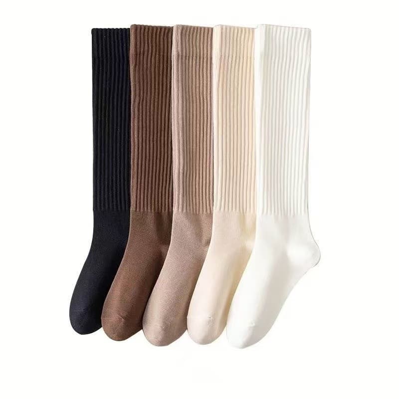 Autumn and winter style calf socks for women, knee-high socks, anti-odor mid-calf Japanese Maillard slimming casual compression socks