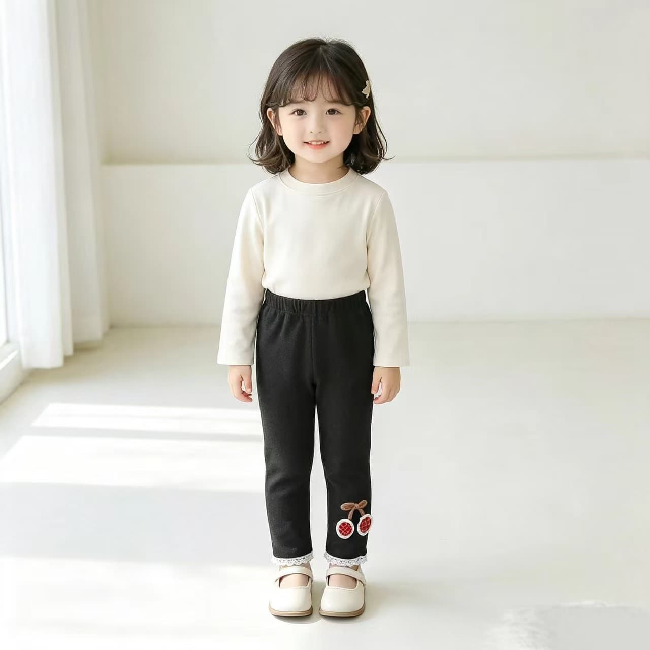 Girls New Design 3D Patch Warm Leggings, Baby Spring/Fall Fashion Kids Casual Pants