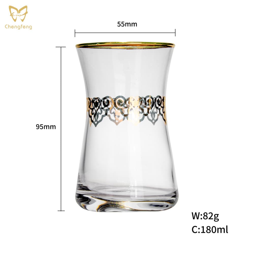 Middle Eastern Tea Cup Arabic Tea Cup Red Tea Cup Coffee Cup Gold-Trimmed Glass Cup Middle Eastern Cross-Border Tea Cup
