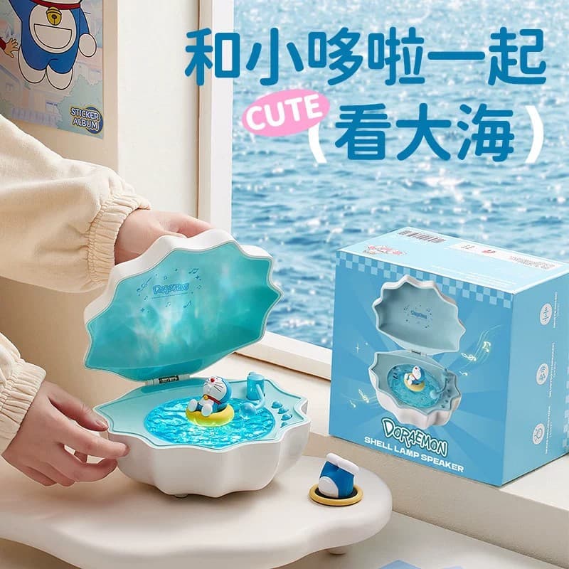 Hot-Selling New Product: Doraemon Shell Bluetooth Speaker with Ambient Light, Birthday Gift, White Noise for Sleep