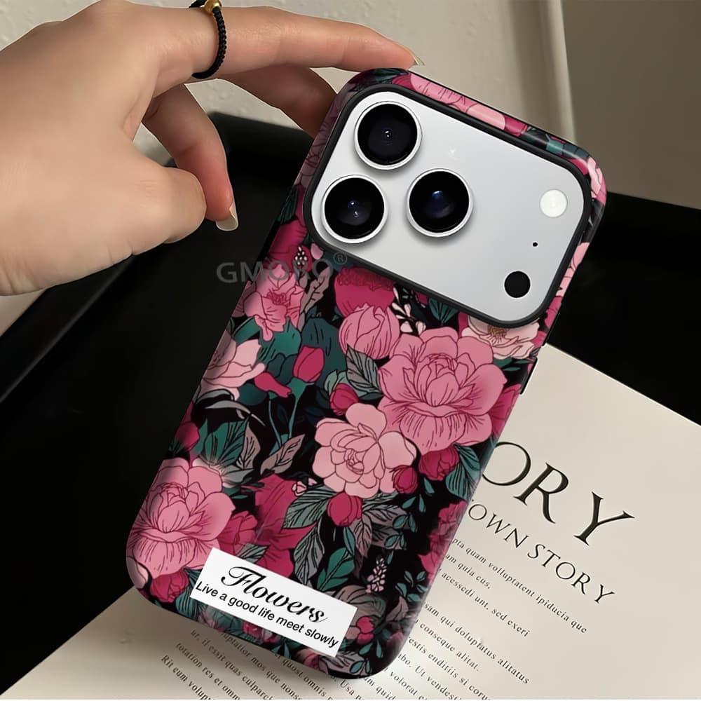 TEMU Hot Selling Full Screen Rose Pattern iPhone 15 Pro Max Phone Case Wholesale iPhone 17 Anti-Drop Protective Case