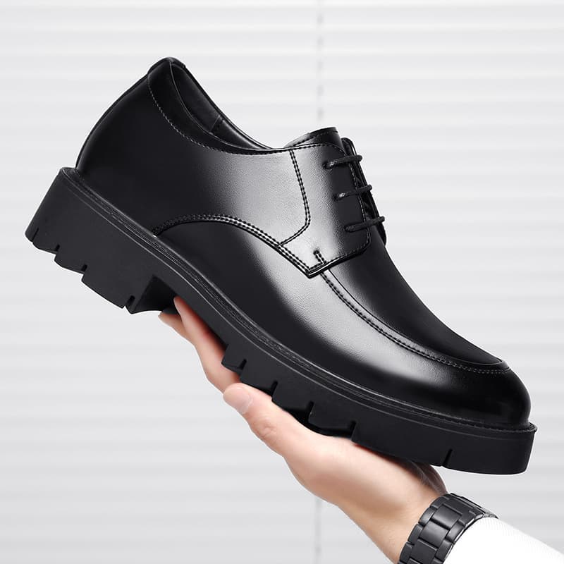 Height Increasing Shoes Men's Shoes 10cm Trbottomyy Breathable Cut Out Business Formal Wear Inner Height Increasing Leather Shoes Thick Sole Wedding Groom's Shoes