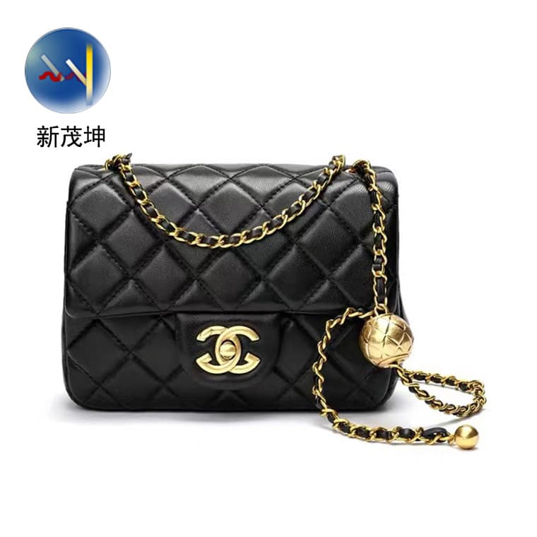 In Stock Leather-Threaded Bag Strap Single Shoulder Crossbody Backpack Strap with Gold Bead Adjuster Bag Chain Handbag Strap Chain for Women