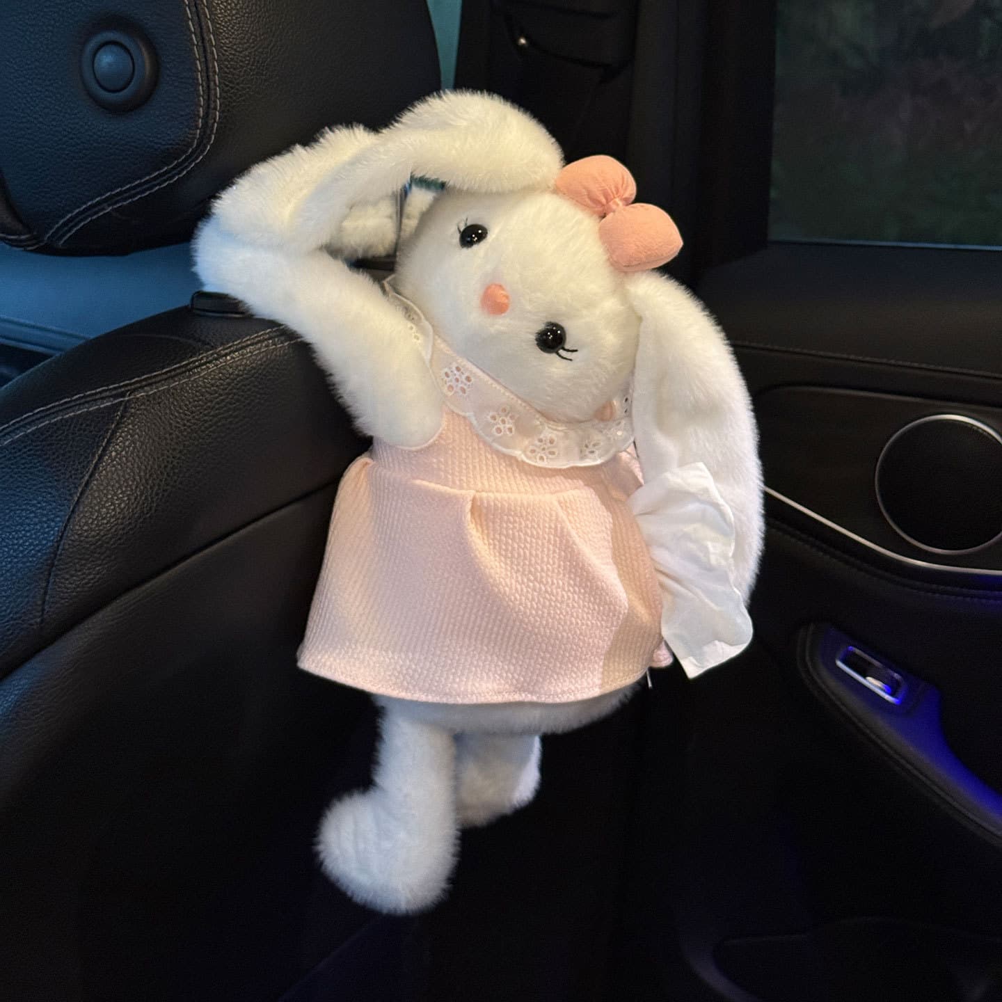 Car Tissue Box, Trendy Cute Plush Rabbit Doll for Women, New Style Tissue Box, Car Tissue Hanging Bag