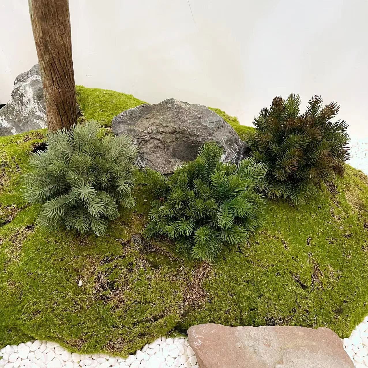 Hanyang Faux 5-Prong Pine Grass Artificial Plant Christmas Grass Floral Arrangement Potted Wedding Decoration Scene Photography