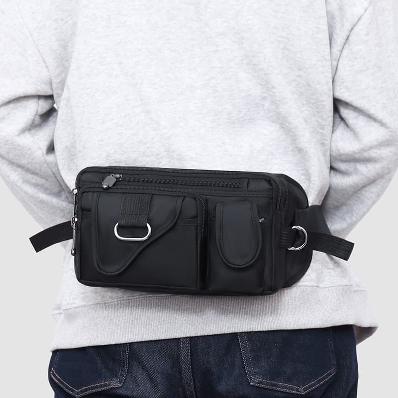 Oxford Cloth Water-Repellent Waist Bag Men's Outdoor Sports Large Capacity Multifunctional Single Shoulder Crossbody Bag Versatile Chest Bag