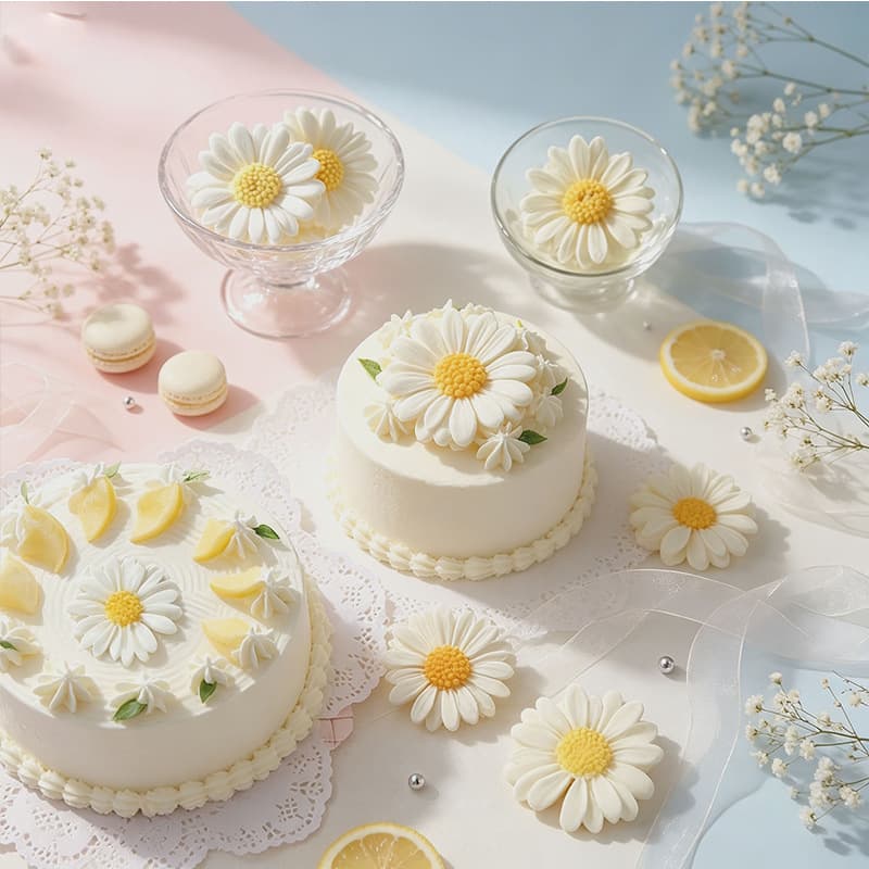 Daisy Silicone Mold with or without Holes Single Daisy Small White Chrysanthemum Scented Wax Sheet Keychain Epoxy Resin Plaster