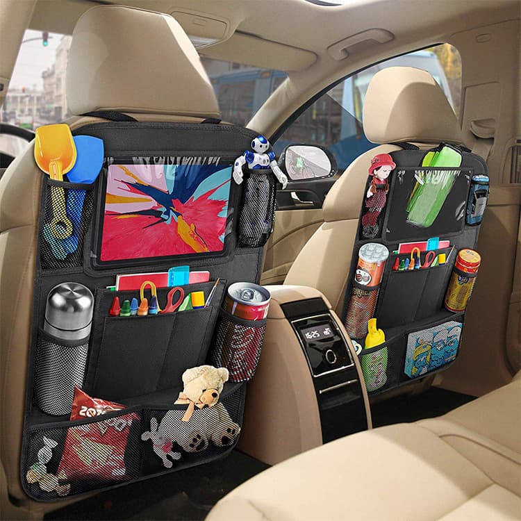 Cross-border 600D Oxford Fabric Car Seat iPad Storage Bag, Seat Back Organizer, Car Storage Bag