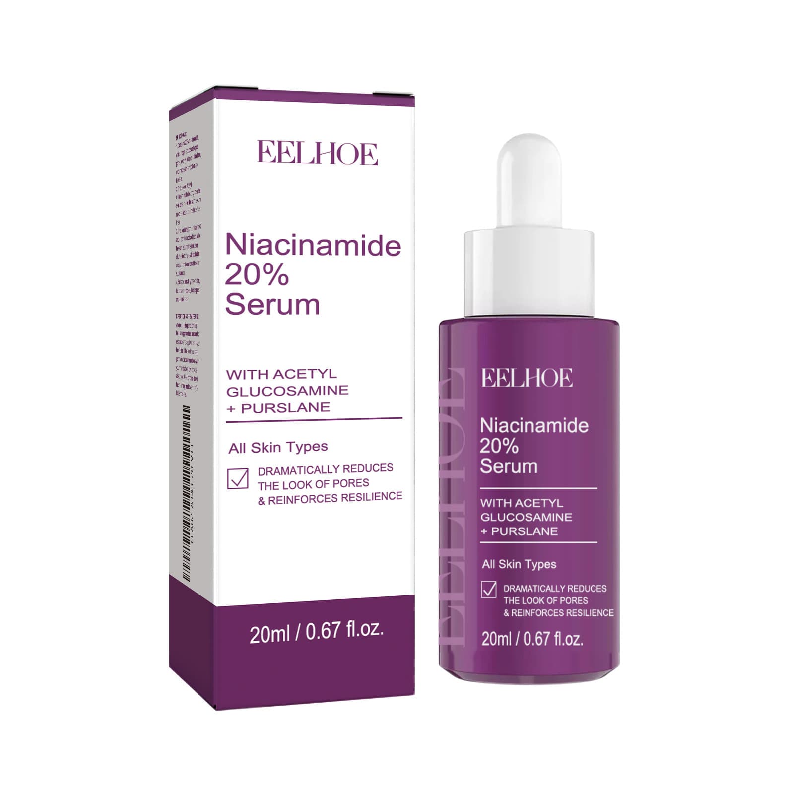 EELHOE niacinamide elastic essence facial skincare moisturize brighten spots local lines refine pores