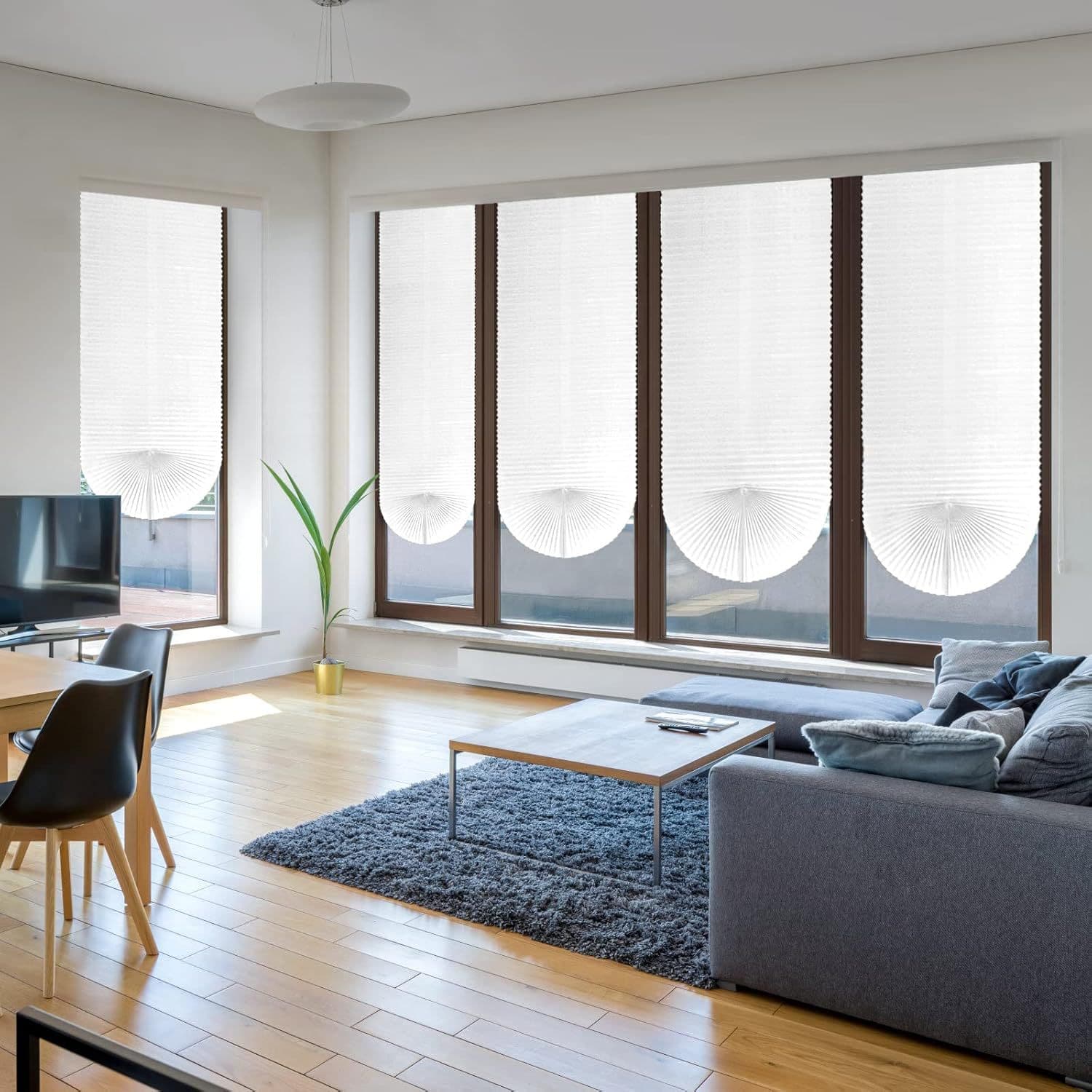 Curtains Simple Non-woven Pleated Blinds Folded Blinds No-drill Adhesive Folding Semi/Full Blackout Blinds Wholesale