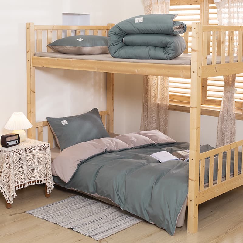 Custom-made pure cotton three-piece set for university students and staff dormitories, washed cotton duvet cover, sheet, and six-piece set for 0.9m mattress pad.