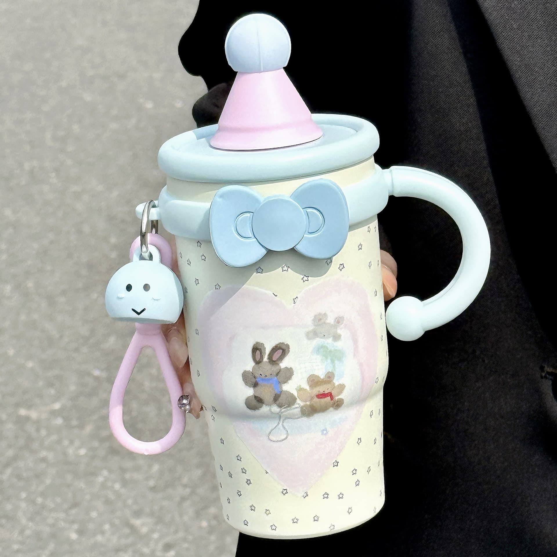 Ins Cute Insulated Cup for Women, High Appearance Straw Water Bottle Coffee Cup 2026 New Office Ice Tumbler