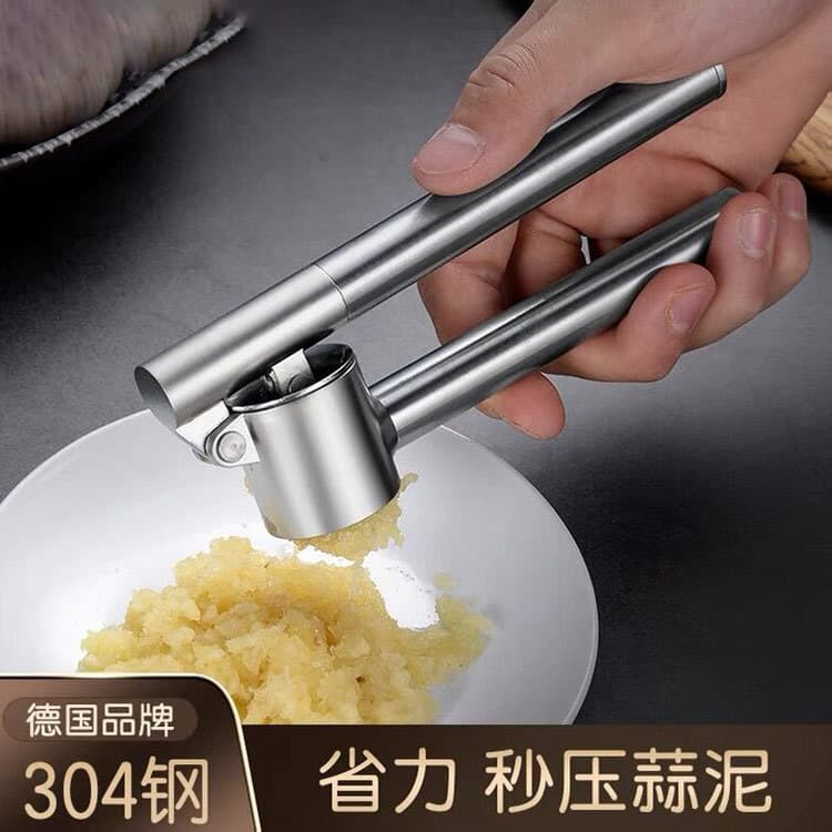304 Stainless Steel Garlic Press - Manual Garlic Mincer, Crusher, and Masher Tool