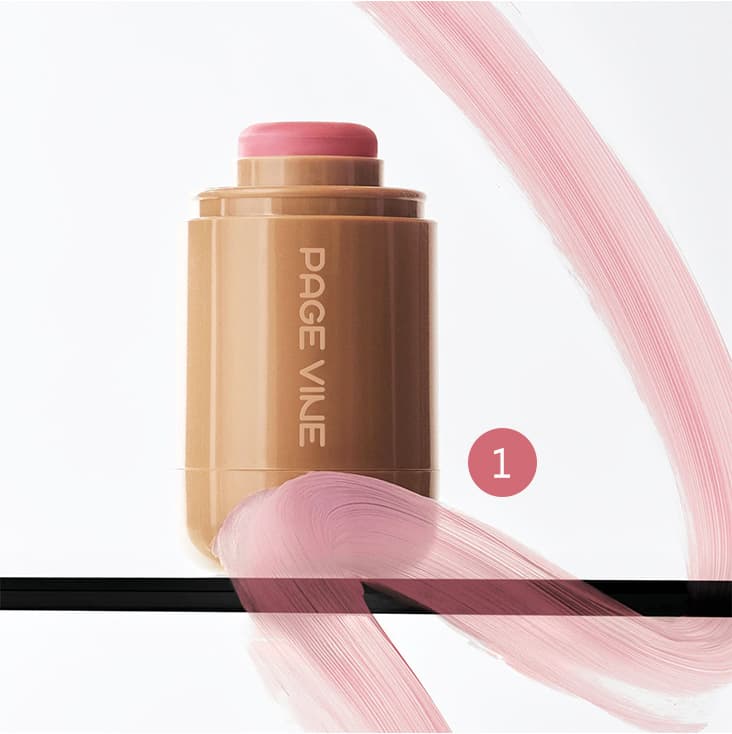 Cross-border Hot Selling PAGE VINE Pocket Blush Stick 6 Colors Lip Cheek Water Glow Stick Highlighter Natural Matte Rouge
