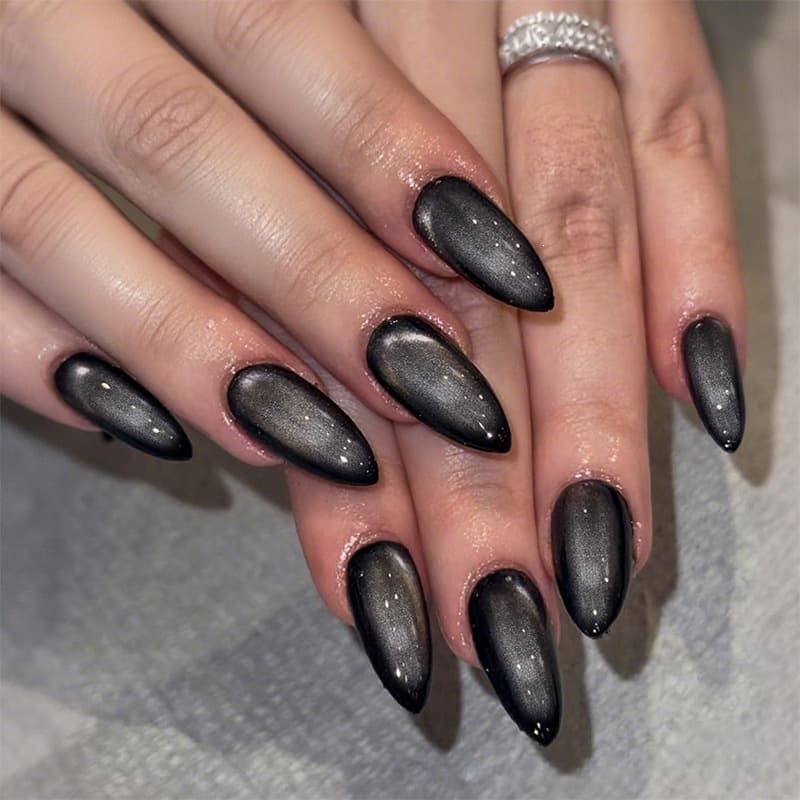 Cross-border Gray Cat Eye Starry Wearable Nail Tips Simple Ins Style Fake Nail Stickers Starry Nail Art