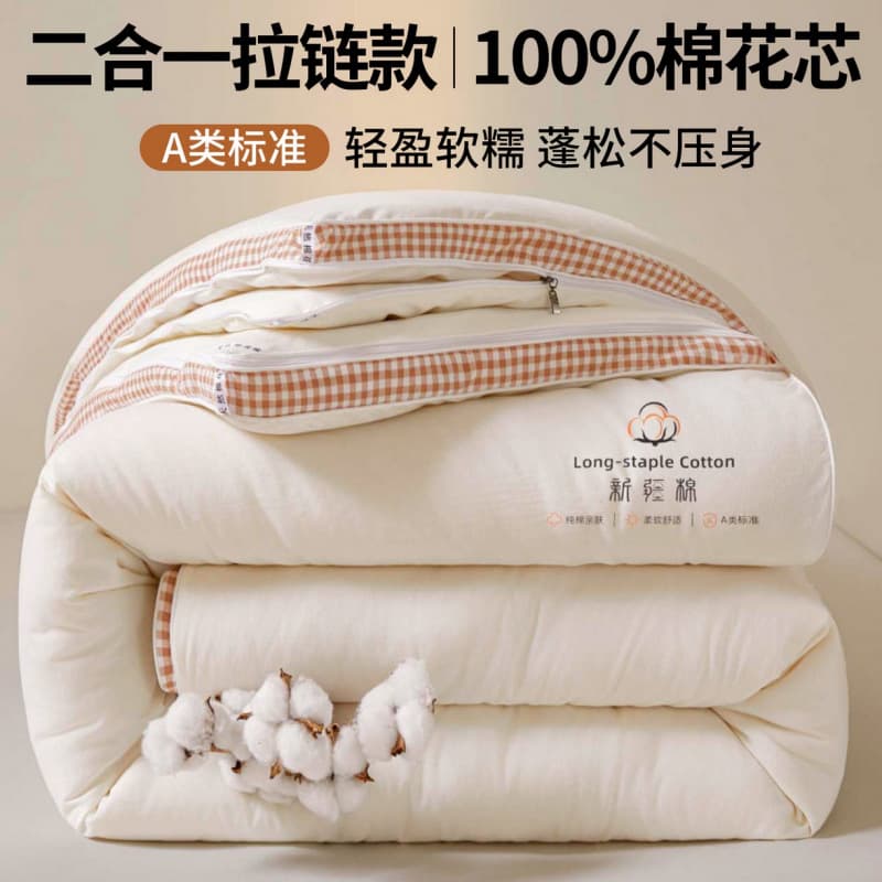 2025 New 100% Xinjiang Cotton Quilt, 2-in-1 Dual-Comforter Set, 3D Edged Winter Quilt with Inner Filling