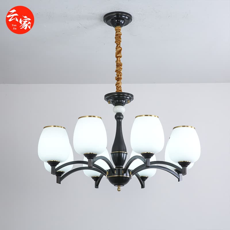 American Style All Copper Living Room Chandelier Creative Restaurant Modern Simple French Style Bedroom European Style Luxury Atmospheric Zhongshan Lamps