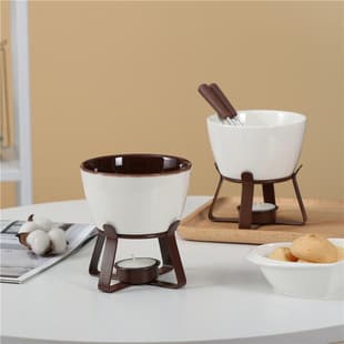 Creative Chocolate Melting Pot Ceramic Fondue Pot Cheese Butter Ice Cream Warmer Direct Supply