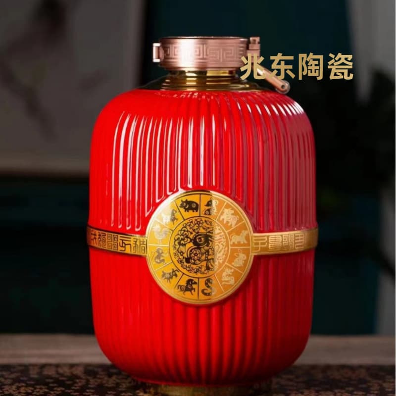 Creative Ceramic Wine Jar 5 Jin New Product Electroplated Colorful Wine Jar Lantern Jar
