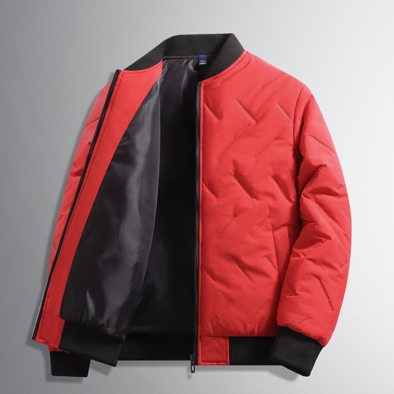 Casual Down Cotton Jacket for Men Winter Baseball Collar Thick Warm Cotton Coat Outerwear Winter Clothing