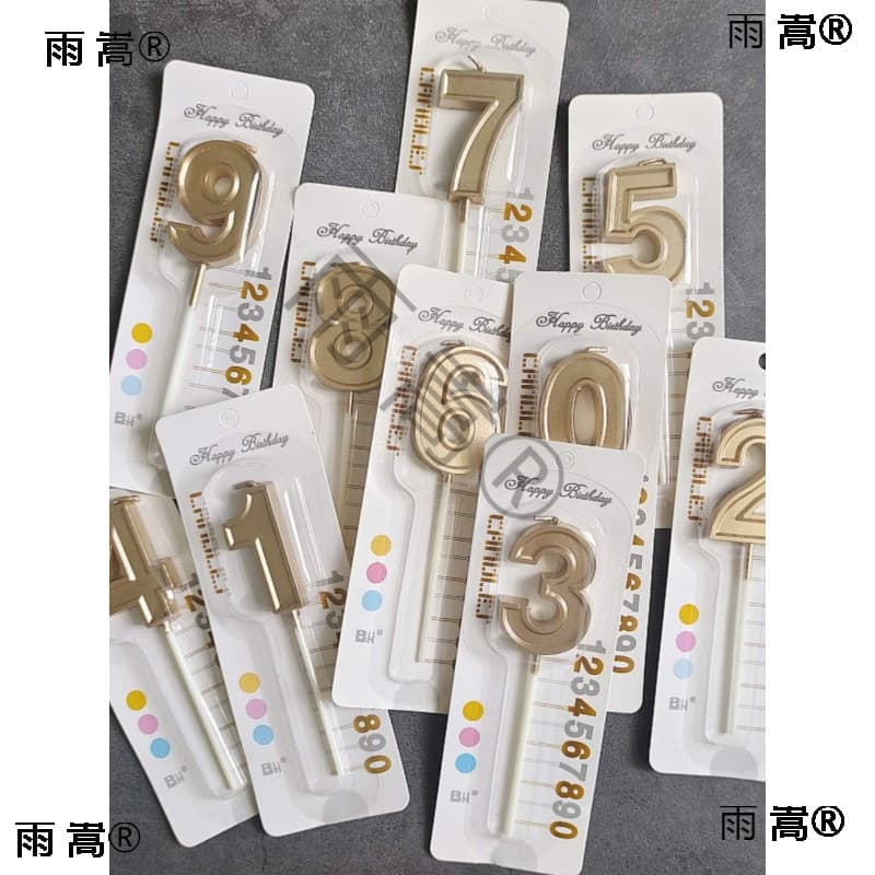 Large Gold Number Candles - Champagne Birthday Candles for Kids' First Birthday Cake Party Decorations