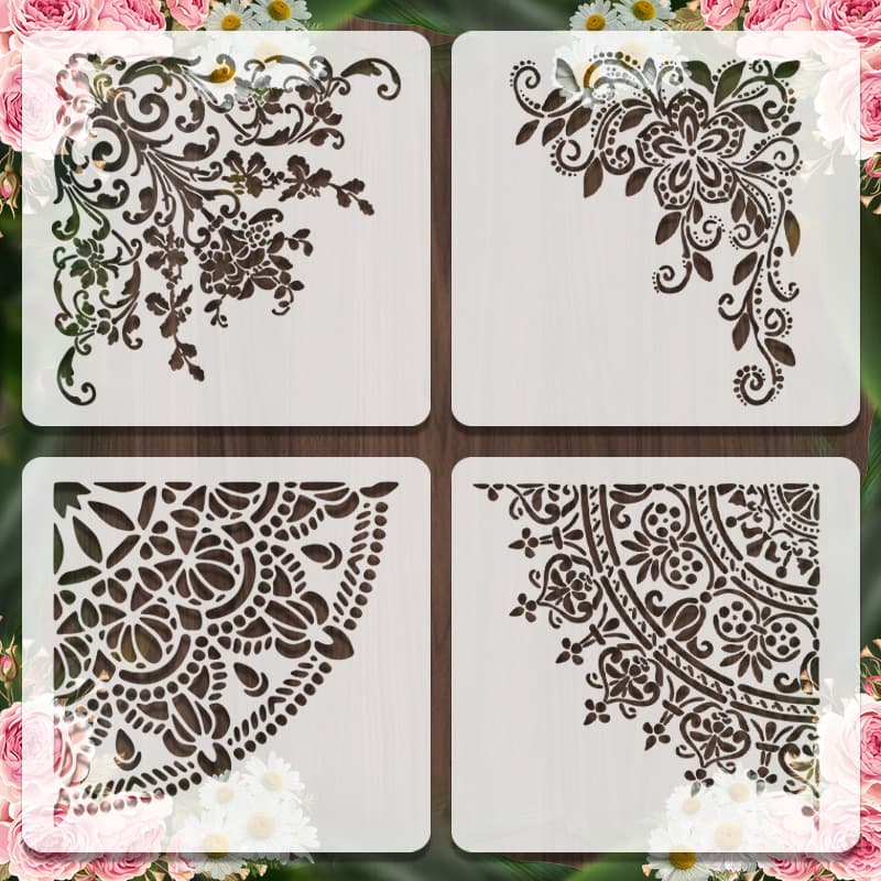 Cross-border Painting Template Export Mandala Flower Journal Stencil Hollow Template DIY Hand-painted Graffiti Spray Painting Stencil