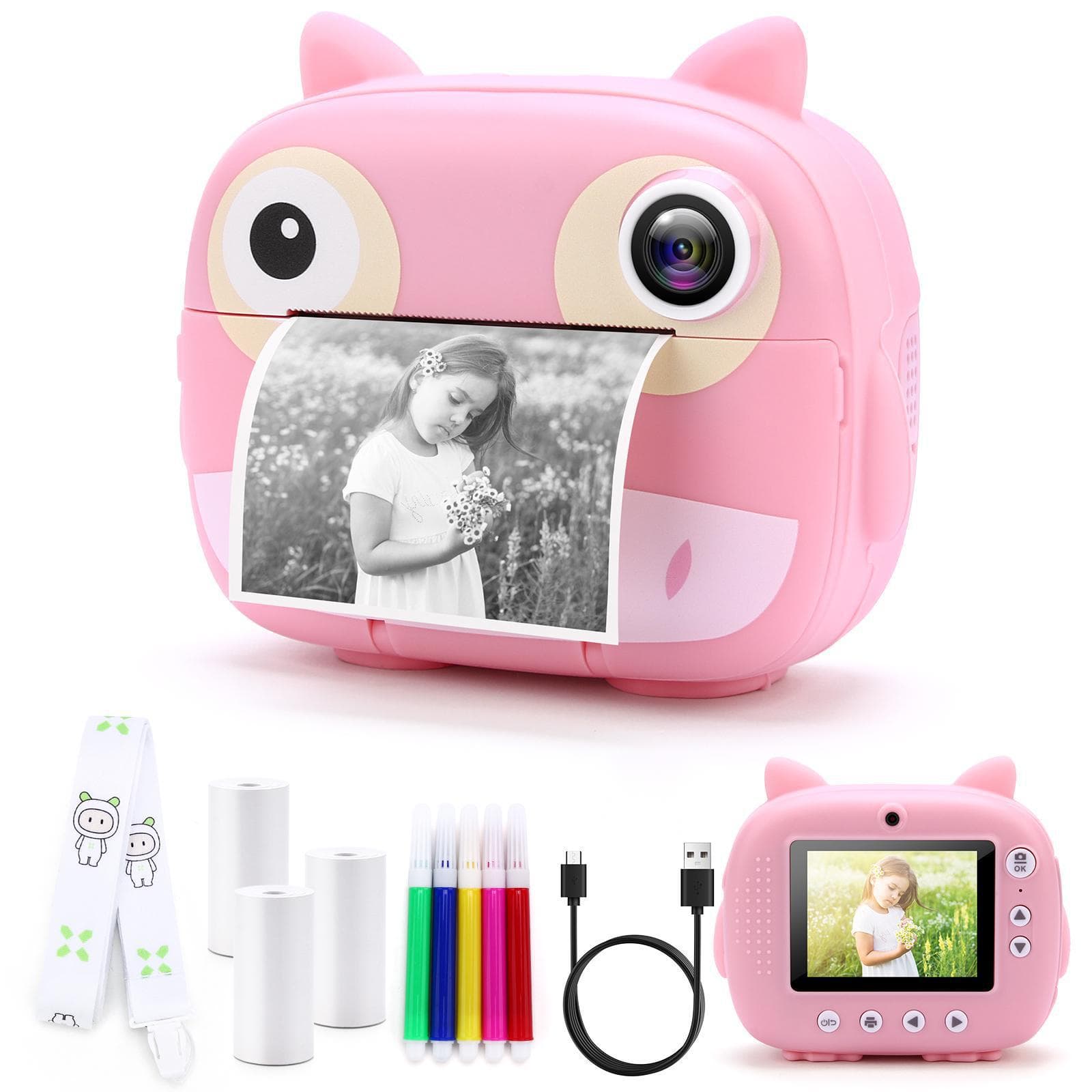 Cross-border Hot Selling Instant Camera HD Video Camera Children's Print Camera Thermal Instant Imaging Camera Gift