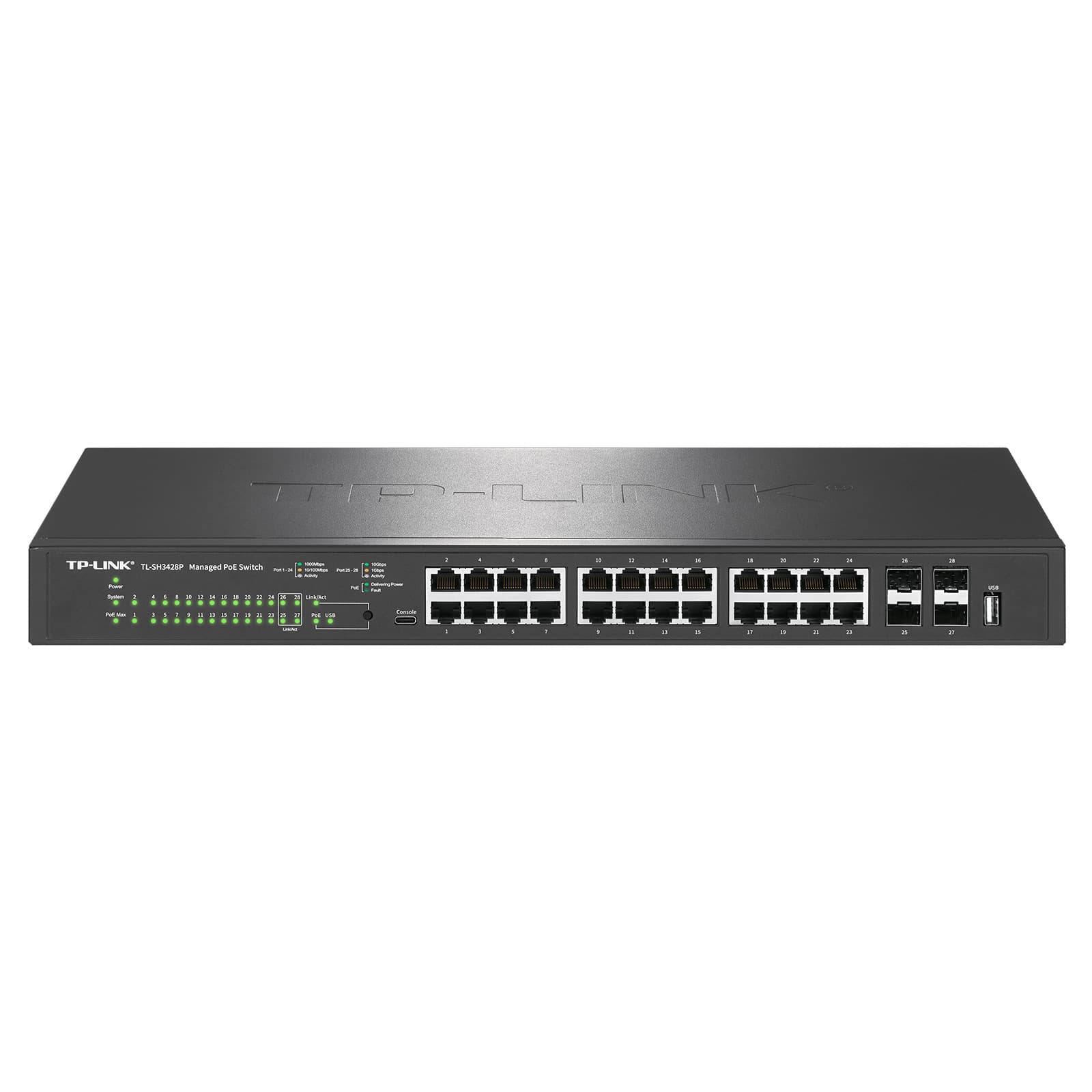 TP-LINK TL-SH3428P 10G Uplink Managed PoE Switch.