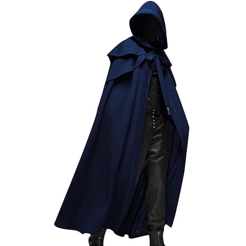 Cross-border supply Halloween party medieval 4-color cloak Gothic men's long cloak in stock