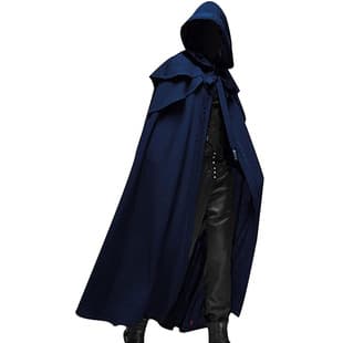 Cross-Border Stock Halloween Party Medieval 4-Color Cape Gothic Men's Long Cloak Ready to Ship