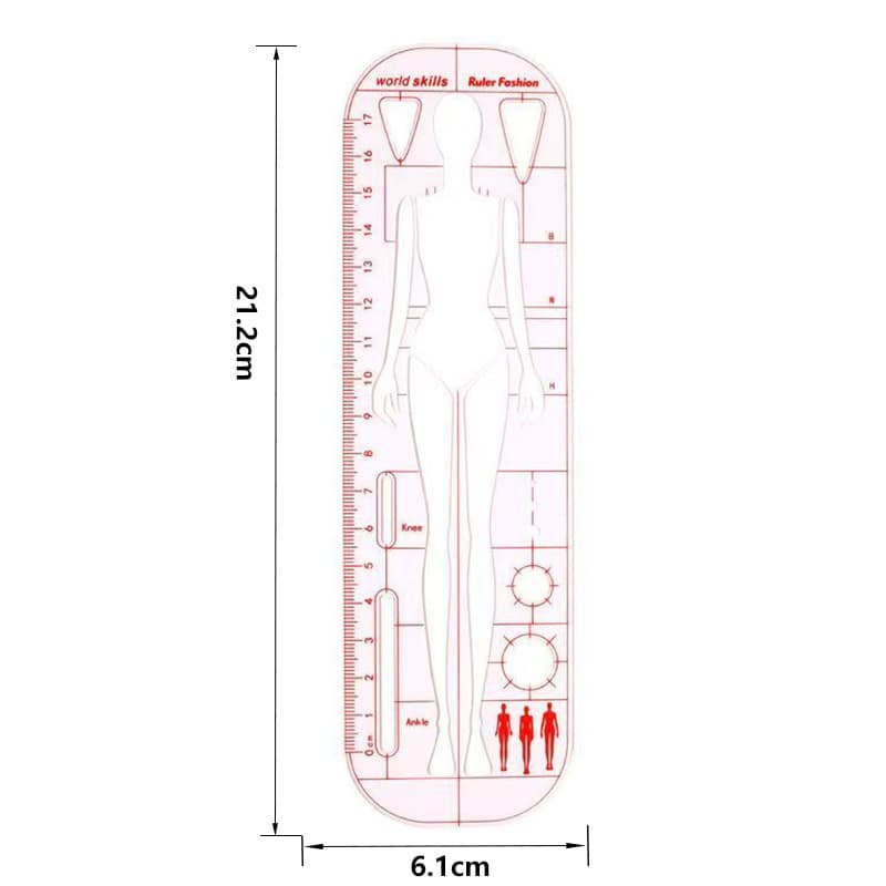 New Cross-Border Human Figure Sketch Fashion Drawing Body Template Ruler Fashion Design Female Dynamic Template Ruler