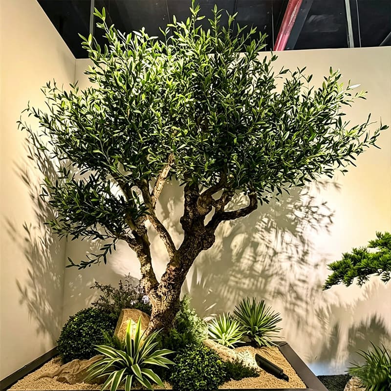 Artificial Banyan Tree Hotel Indoor and Outdoor Landscape Bionic Green Plant Decoration Wedding Window Prop Large Fake Tree Wishing Tree