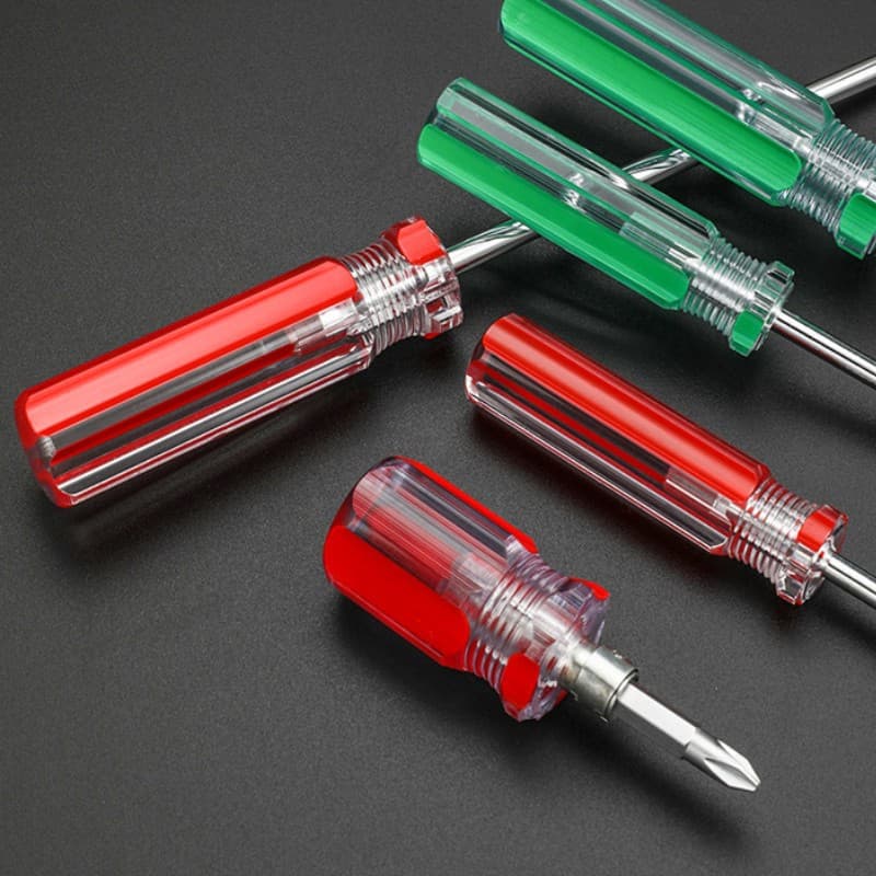 Factory Direct Transparent Handle Screwdriver Small Crystal Mini Screwdriver Transparent Head Flathead Phillips Screwdriver