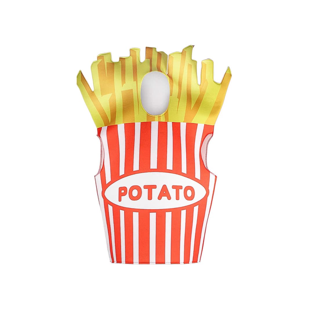 Amazon Halloween Snack Funny Cosplay Costume, French Fries Outfit for Adults, Kids, and Family Stage Performance