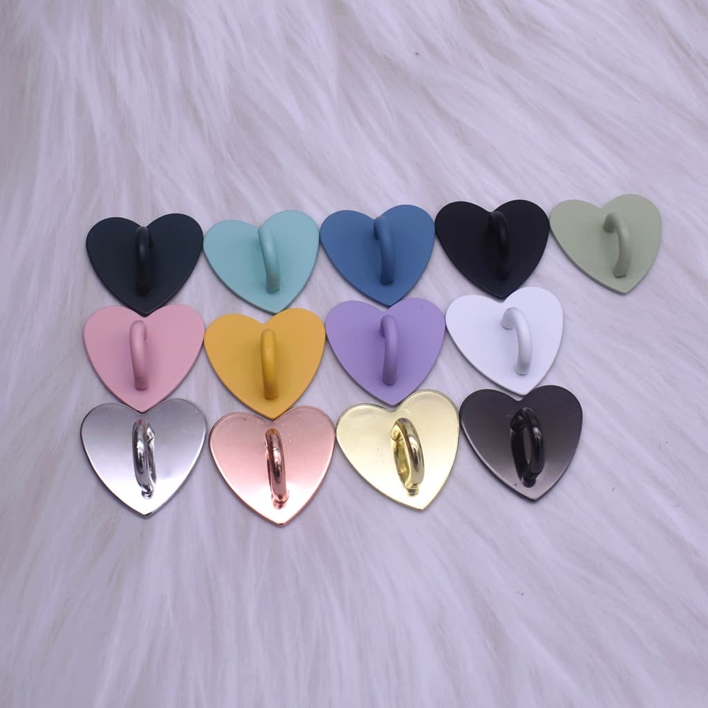 New Painted Electroplated Heart Buckle DIY Phone Case Accessory, Korean-style Tassel Pendant Handmade Metal Parts