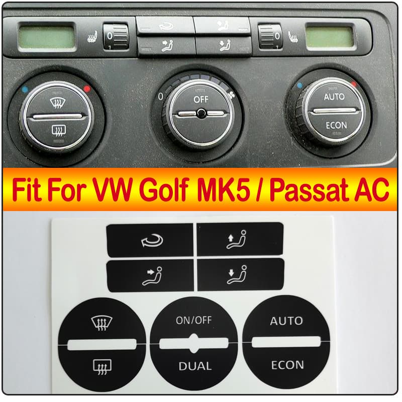 Applicable to Volkswagen VW GOLF MK5/Passat Golf Passat Air Conditioning AC Central Control Button Repair Paste