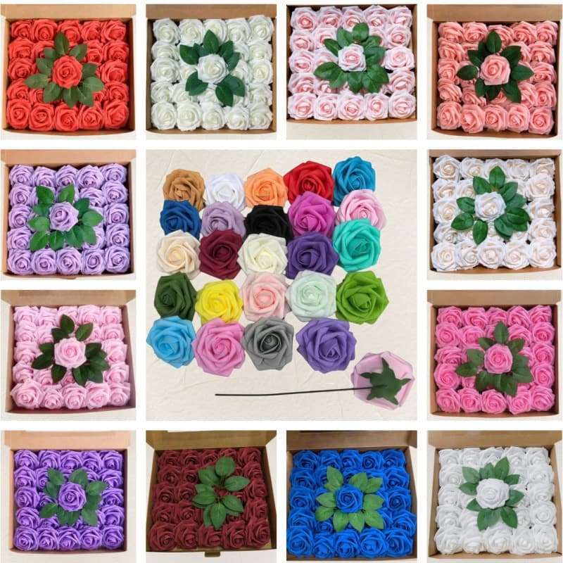 Cross-Border Same-Style Gift Box Set of Pe Roses, Valentine's Day Artificial Foam Flowers, Home Decoration Fake Flowers, Photo Props