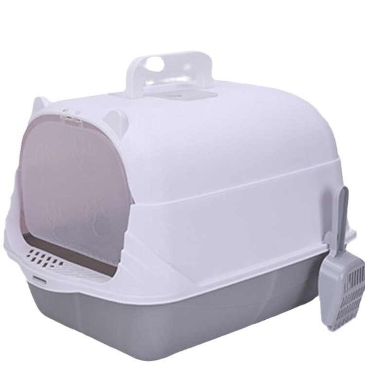 Extra Large Fully Enclosed Cat Litter Box Kitten Plastic Litter Pan Odor-Proof Anti-Splash