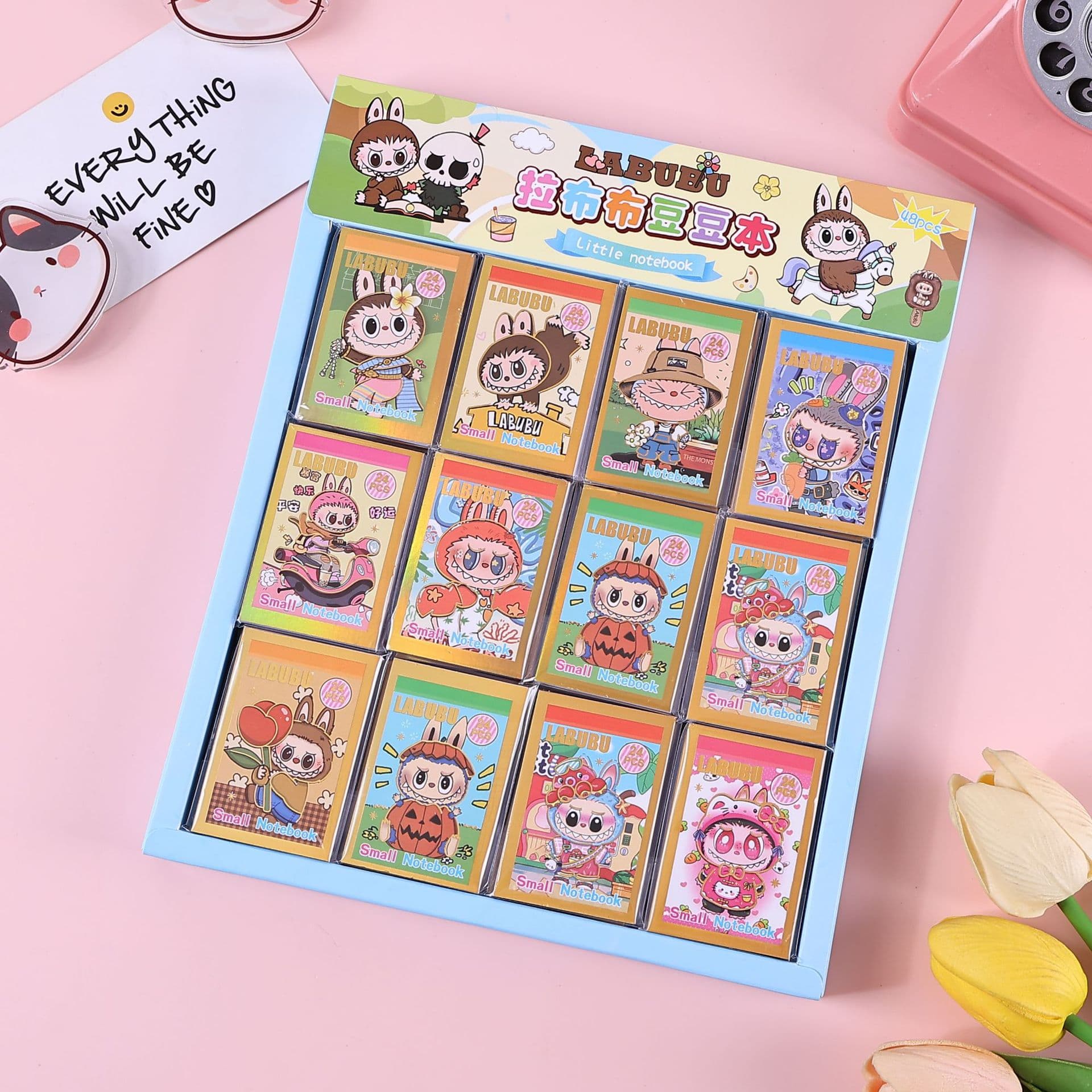 Cross-Border New Labubu Bean Book Creative High-Aesthetic Cute Export LABUBU Mini Sticker Journal Wholesale